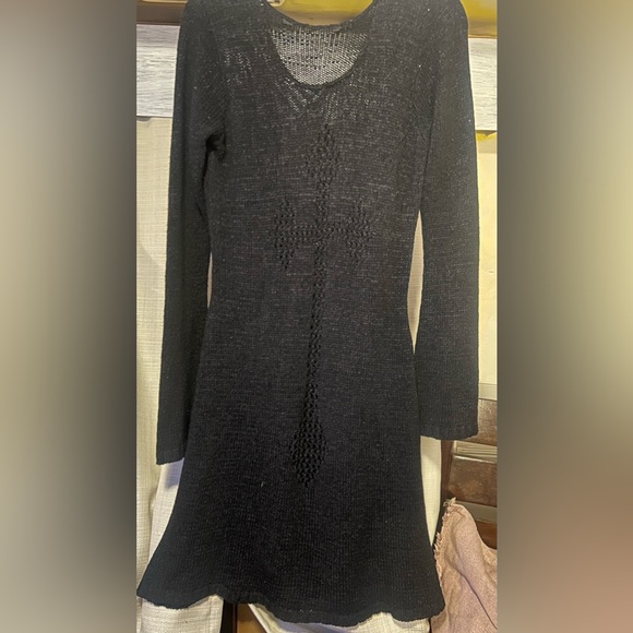 Killstar Dresses & Skirts - KILLSTAR Draco 2XL CROSS Santiago black knit stretch dress goth